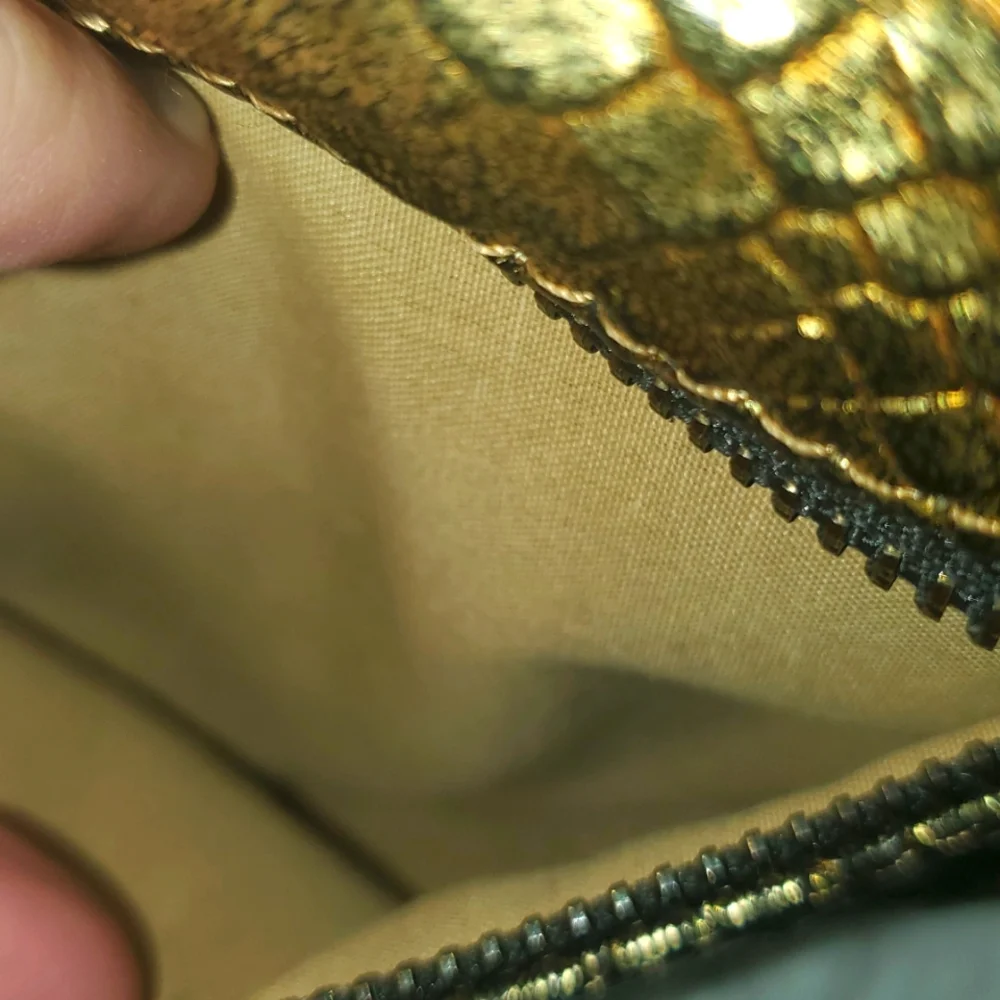 BCBG Paris Gold Snake Print Mini Backpack